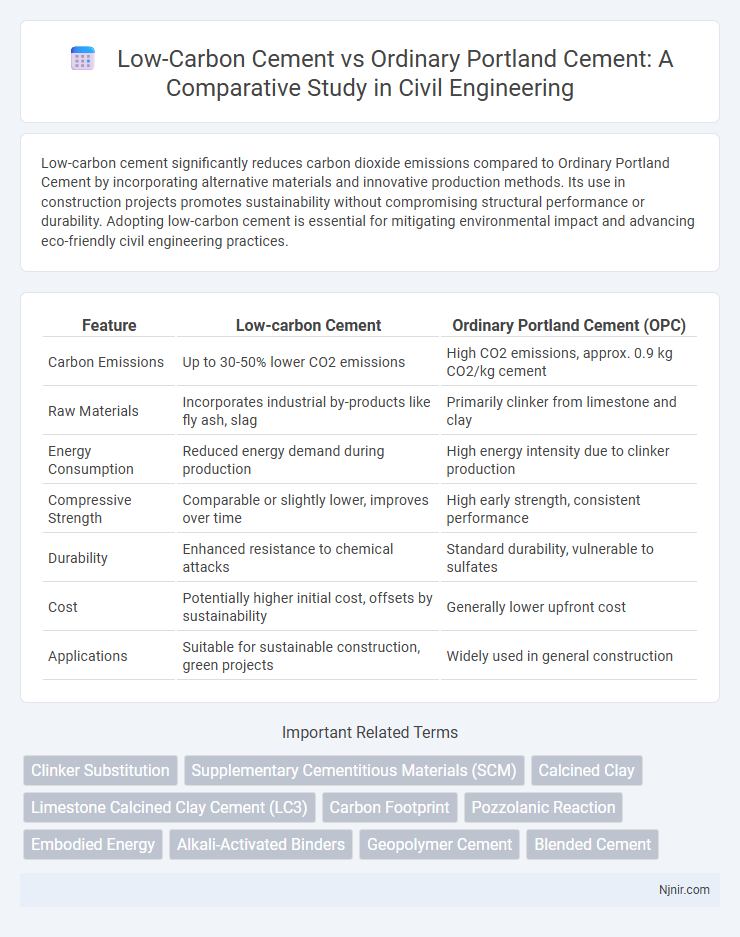 Low-Carbon Cement vs Ordinary Portland Cement: A Comparative Study in Civil Engineering