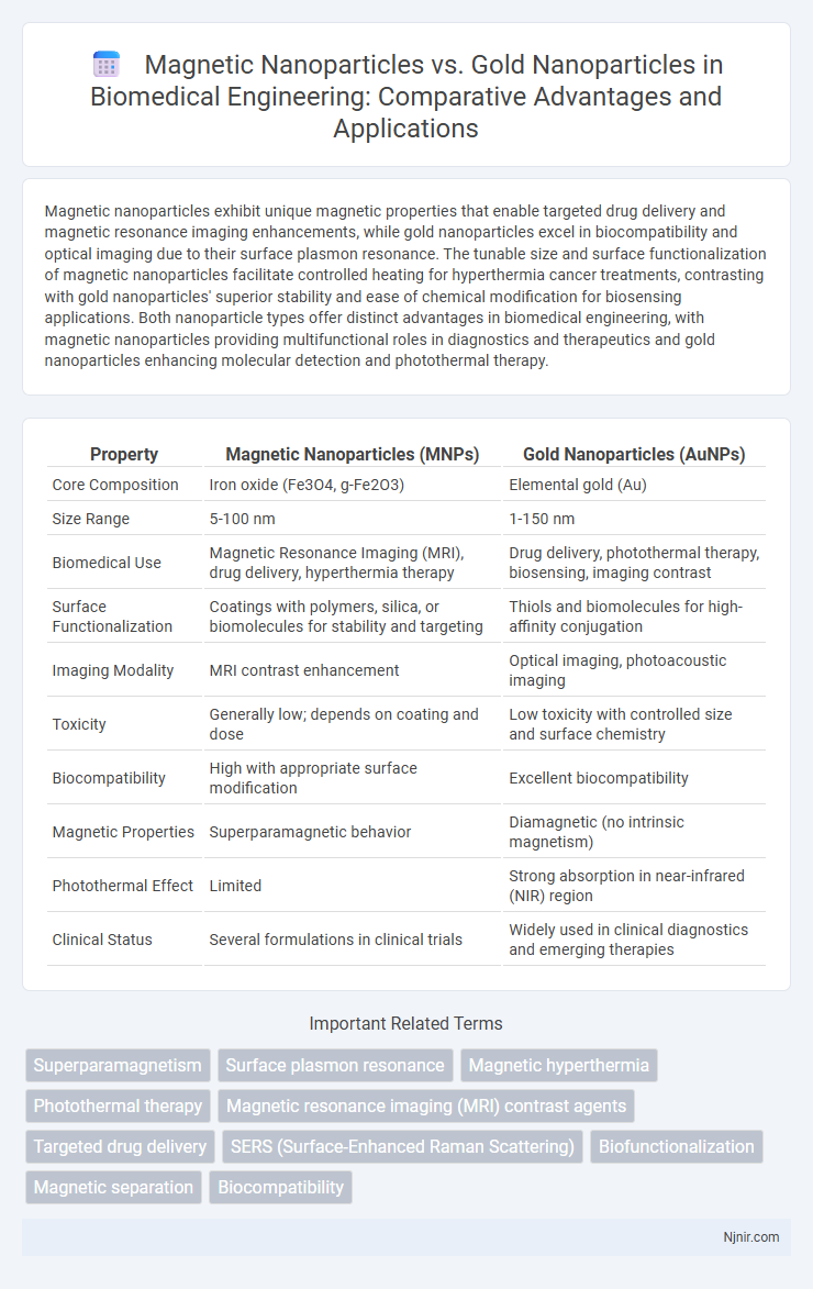 Magnetic Nanoparticles vs. Gold Nanoparticles in Biomedical Engineering: Comparative Advantages and Applications