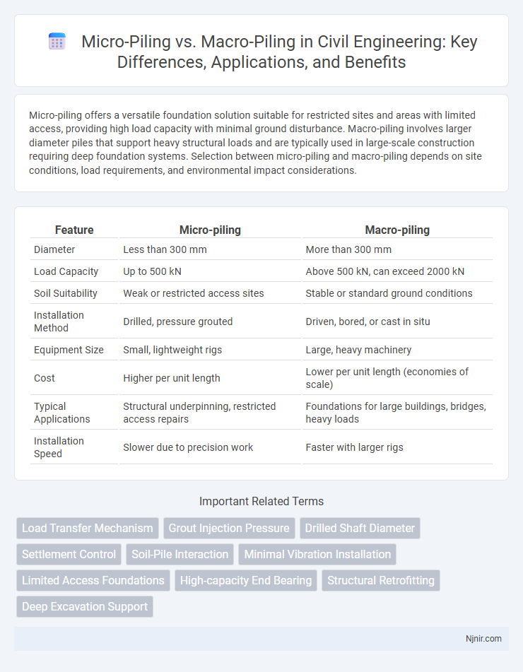 Micro-Piling vs. Macro-Piling in Civil Engineering: Key Differences, Applications, and Benefits