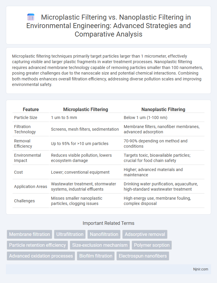 Microplastic Filtering vs. Nanoplastic Filtering in Environmental Engineering: Advanced Strategies and Comparative Analysis