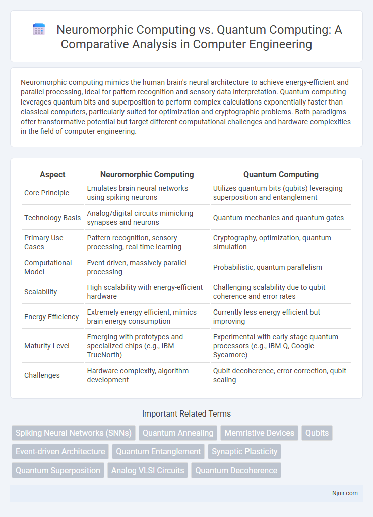 Neuromorphic Computing vs. Quantum Computing: A Comparative Analysis in Computer Engineering