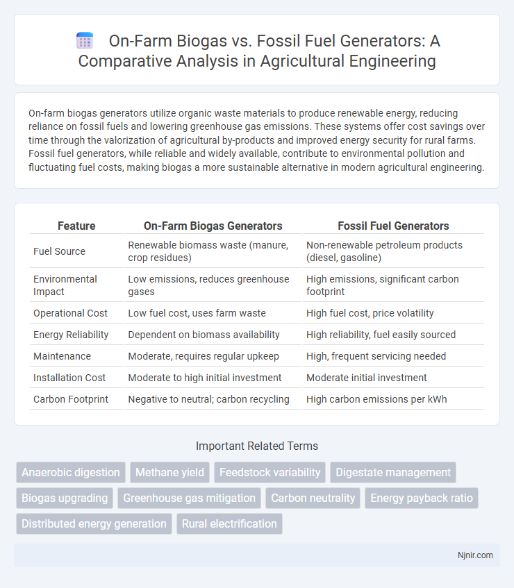 On-Farm Biogas vs. Fossil Fuel Generators: A Comparative Analysis in Agricultural Engineering