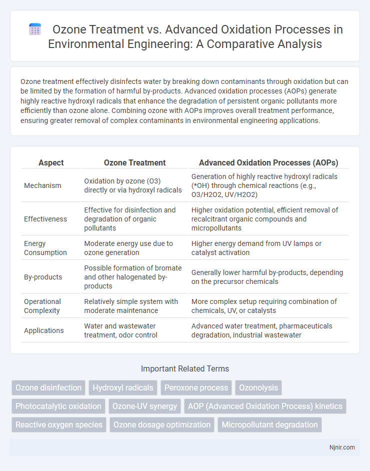 Ozone Treatment vs. Advanced Oxidation Processes in Environmental Engineering: A Comparative Analysis