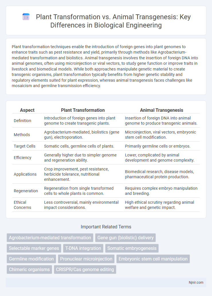 Plant Transformation vs. Animal Transgenesis: Key Differences in Biological Engineering