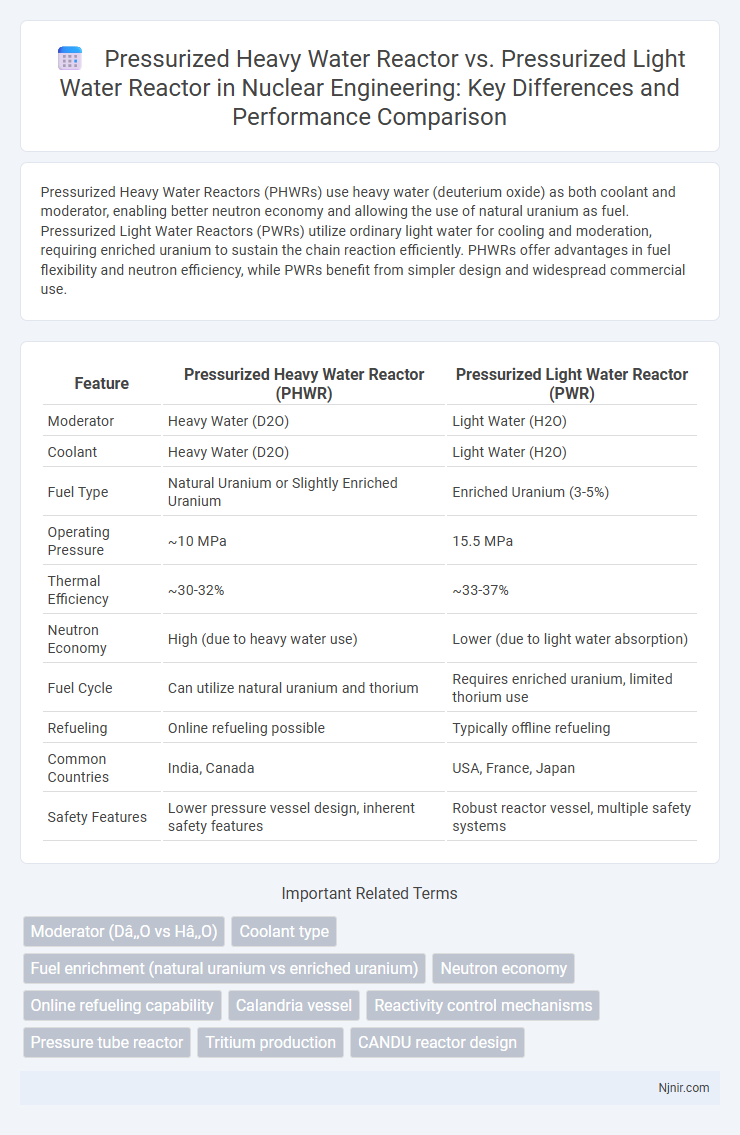 Pressurized Heavy Water Reactor vs. Pressurized Light Water Reactor in Nuclear Engineering: Key Differences and Performance Comparison
