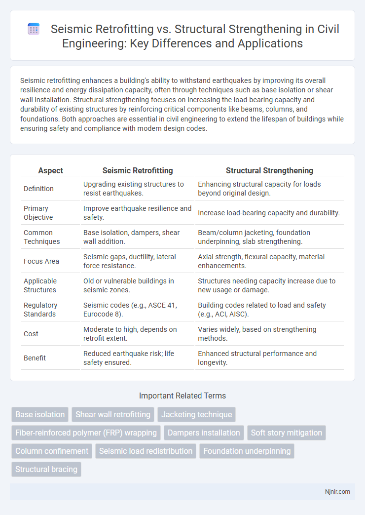 Seismic Retrofitting vs. Structural Strengthening in Civil Engineering: Key Differences and Applications