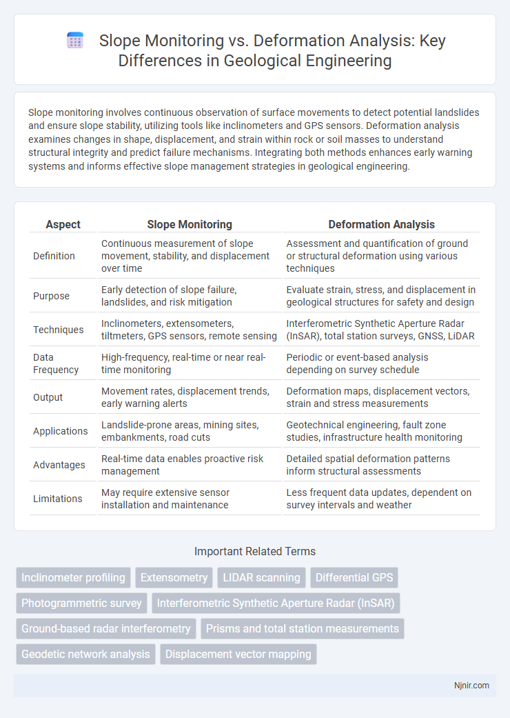 Slope Monitoring vs. Deformation Analysis: Key Differences in Geological Engineering