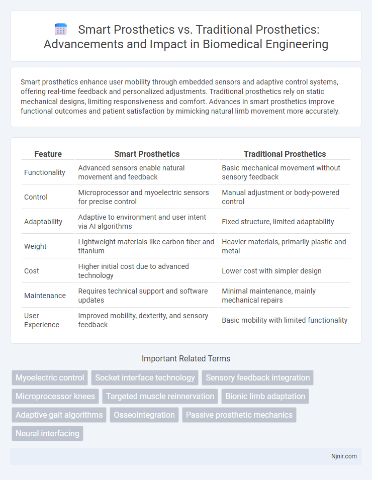 Smart Prosthetics vs. Traditional Prosthetics: Advancements and Impact in Biomedical Engineering