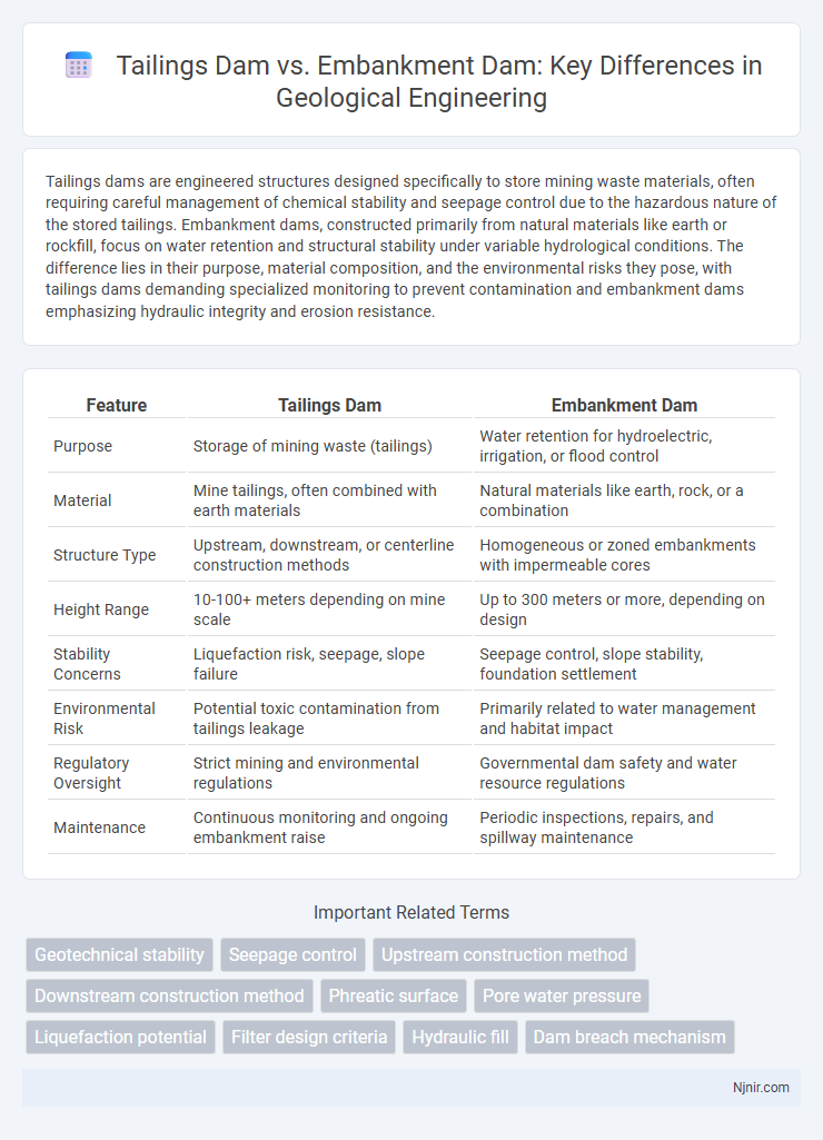 Tailings Dam vs. Embankment Dam: Key Differences in Geological Engineering