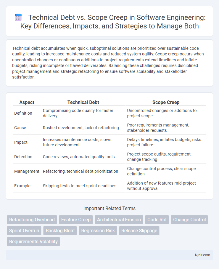 Technical Debt vs. Scope Creep in Software Engineering: Key Differences, Impacts, and Strategies to Manage Both