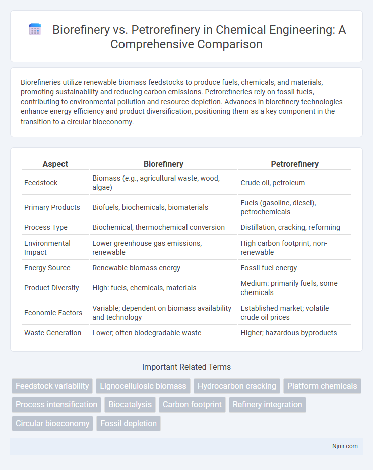 Biorefinery vs. Petrorefinery in Chemical Engineering: A Comprehensive Comparison