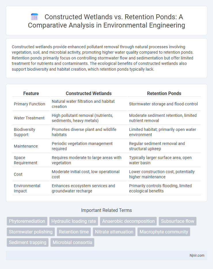 Constructed Wetlands vs. Retention Ponds: A Comparative Analysis in Environmental Engineering