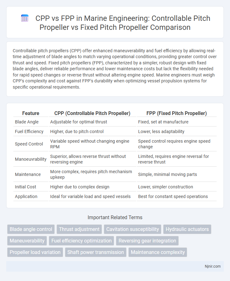 CPP vs FPP in Marine Engineering: Controllable Pitch Propeller vs Fixed Pitch Propeller Comparison