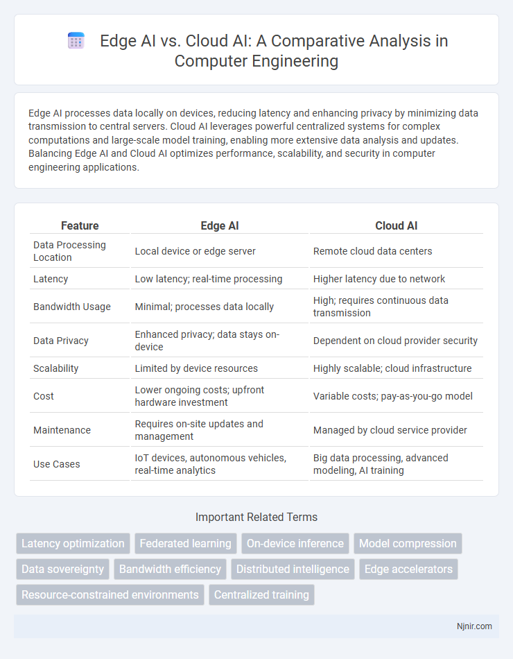 Edge AI vs. Cloud AI: A Comparative Analysis in Computer Engineering