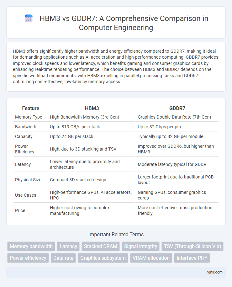 HBM3 vs GDDR7: A Comprehensive Comparison in Computer Engineering