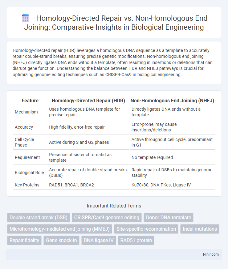 Homology-Directed Repair vs. Non-Homologous End Joining: Comparative Insights in Biological Engineering