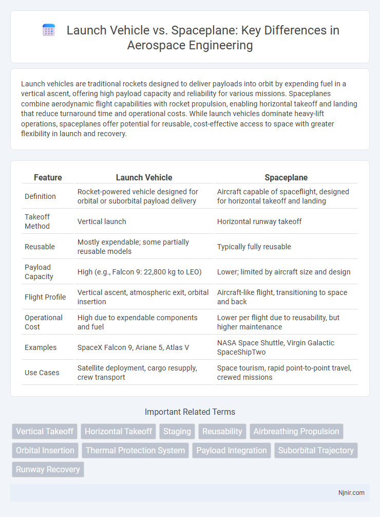 Launch Vehicle vs. Spaceplane: Key Differences in Aerospace Engineering