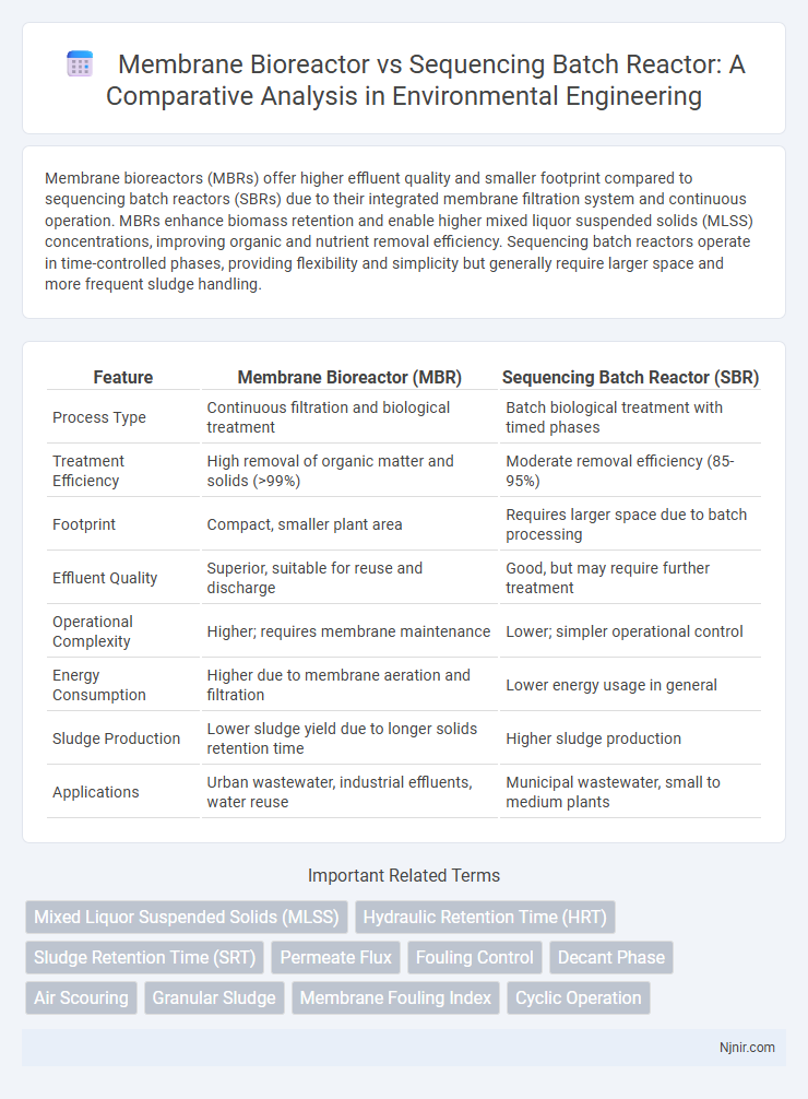 Membrane Bioreactor vs Sequencing Batch Reactor: A Comparative Analysis in Environmental Engineering