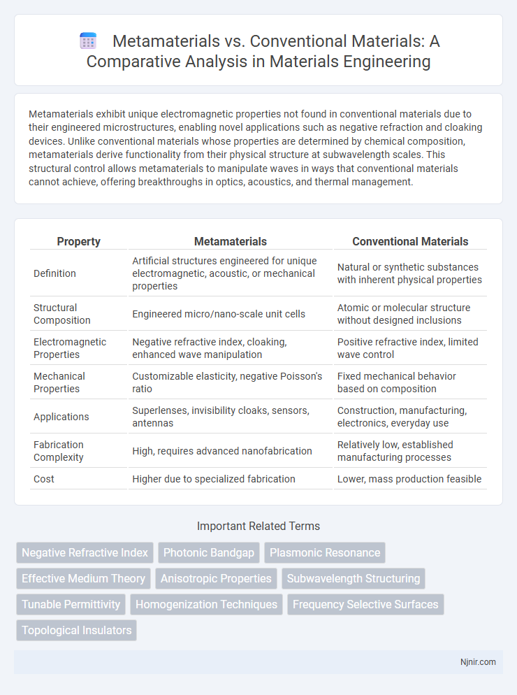 Metamaterials vs. Conventional Materials: A Comparative Analysis in Materials Engineering