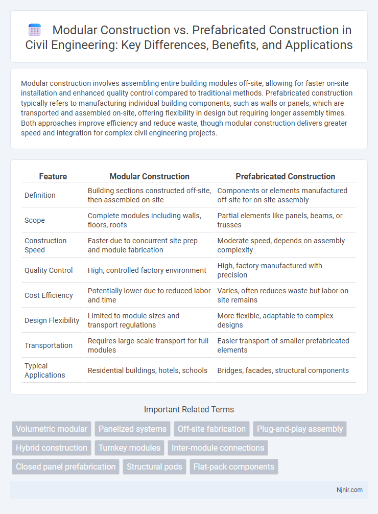 Modular Construction vs. Prefabricated Construction in Civil Engineering: Key Differences, Benefits, and Applications