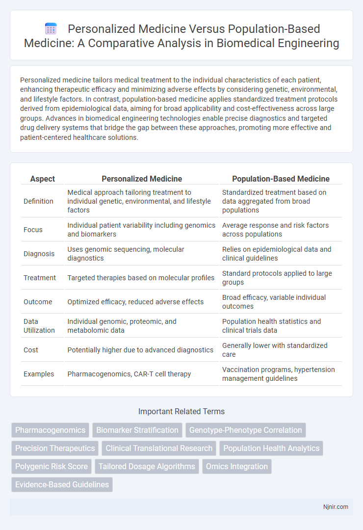 Personalized Medicine Versus Population-Based Medicine: A Comparative Analysis in Biomedical Engineering