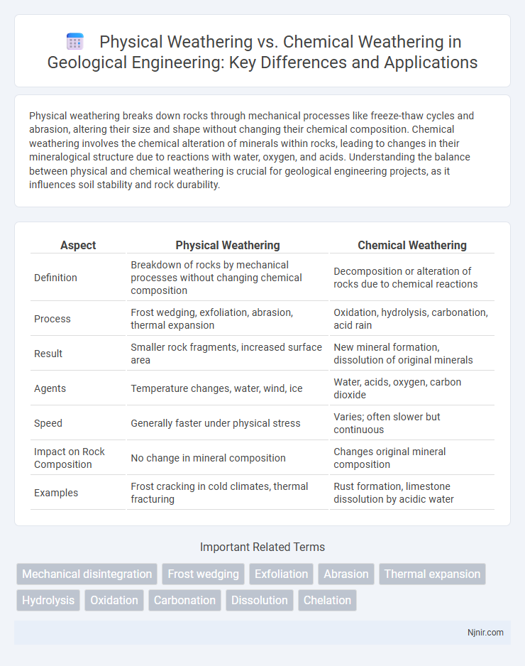 Physical Weathering vs. Chemical Weathering in Geological Engineering: Key Differences and Applications