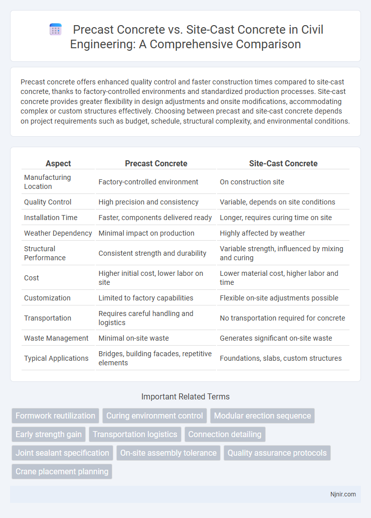 Precast Concrete vs. Site-Cast Concrete in Civil Engineering: A Comprehensive Comparison