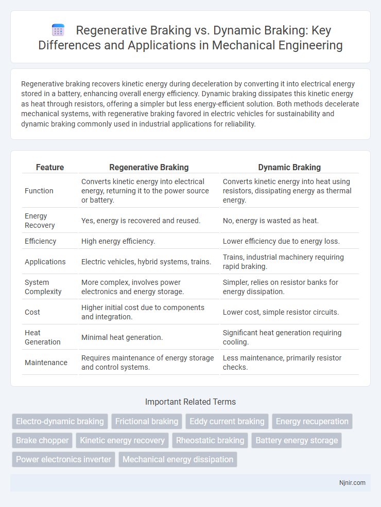 Regenerative Braking vs. Dynamic Braking: Key Differences and Applications in Mechanical Engineering
