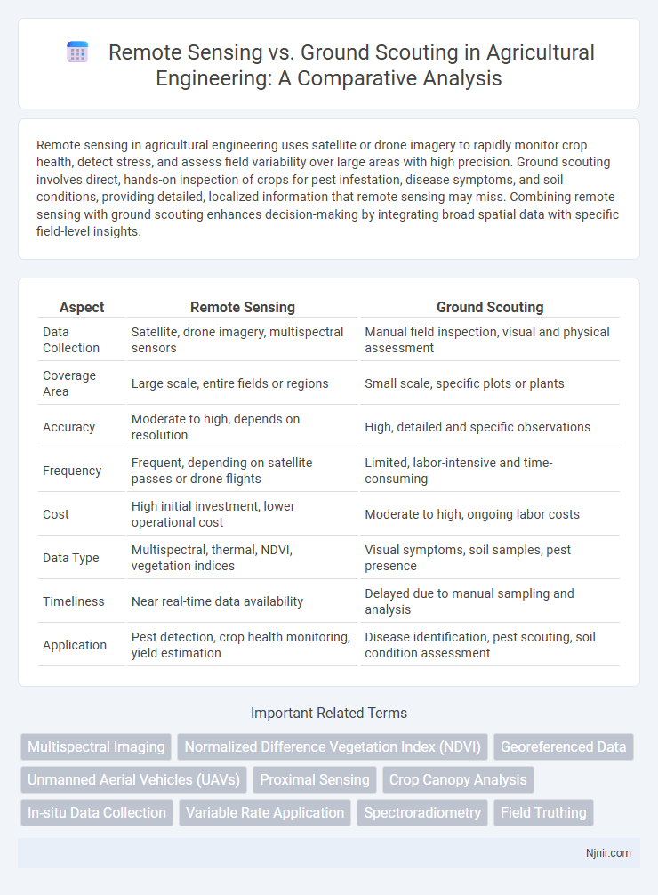 Remote Sensing vs. Ground Scouting in Agricultural Engineering: A Comparative Analysis
