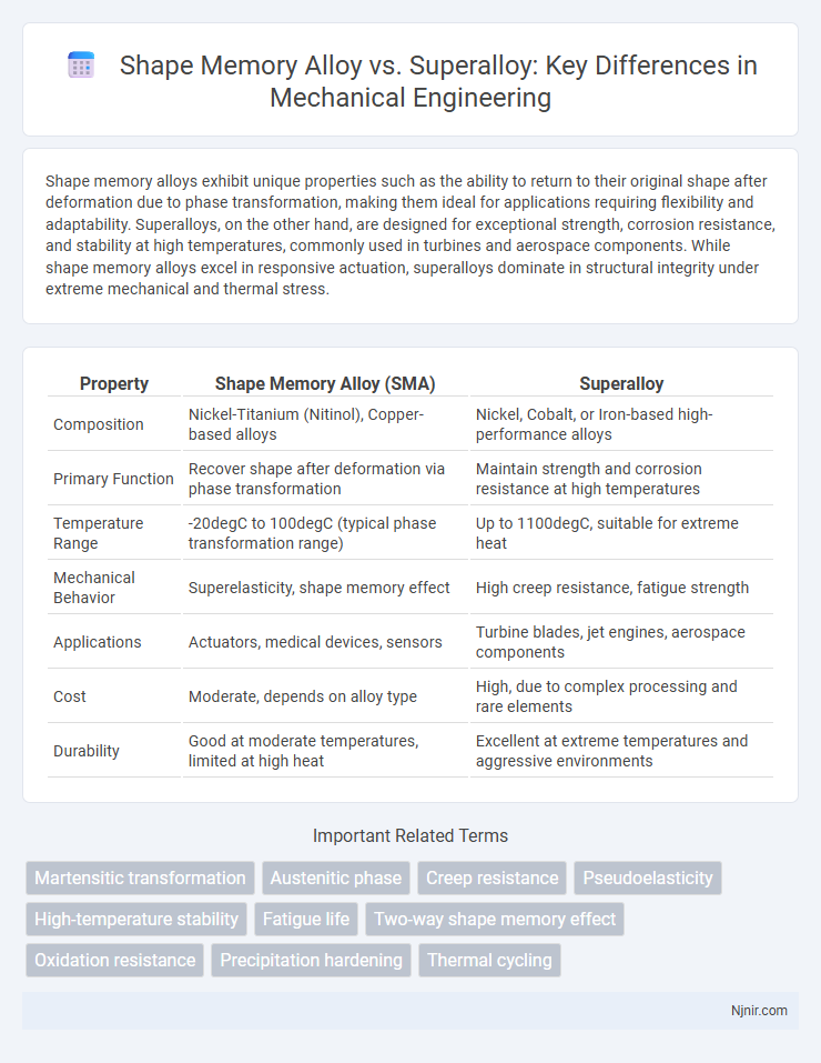 Shape Memory Alloy vs. Superalloy: Key Differences in Mechanical Engineering