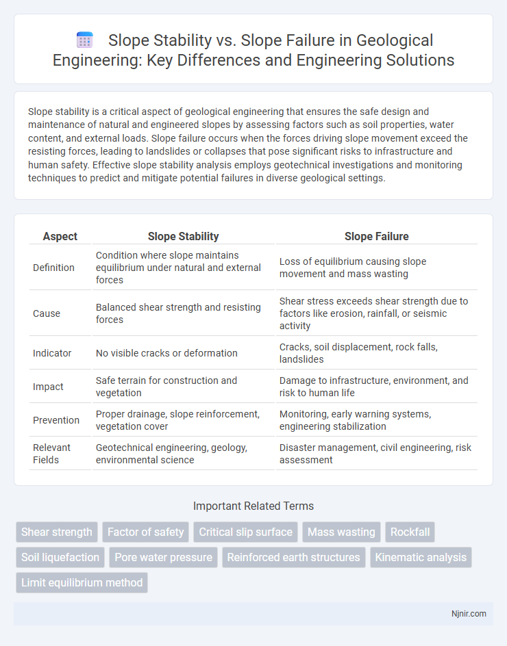 Slope Stability vs. Slope Failure in Geological Engineering: Key Differences and Engineering Solutions