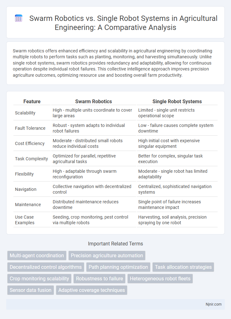 Swarm Robotics vs. Single Robot Systems in Agricultural Engineering: A Comparative Analysis