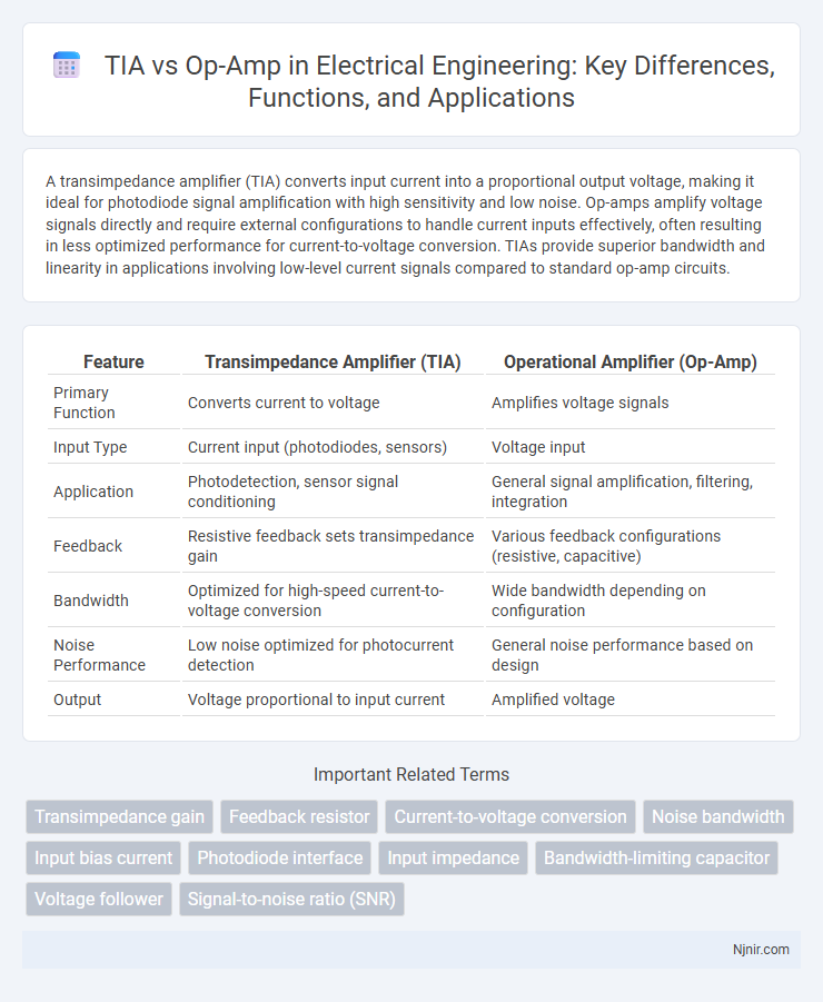 TIA vs Op-Amp in Electrical Engineering: Key Differences, Functions, and Applications