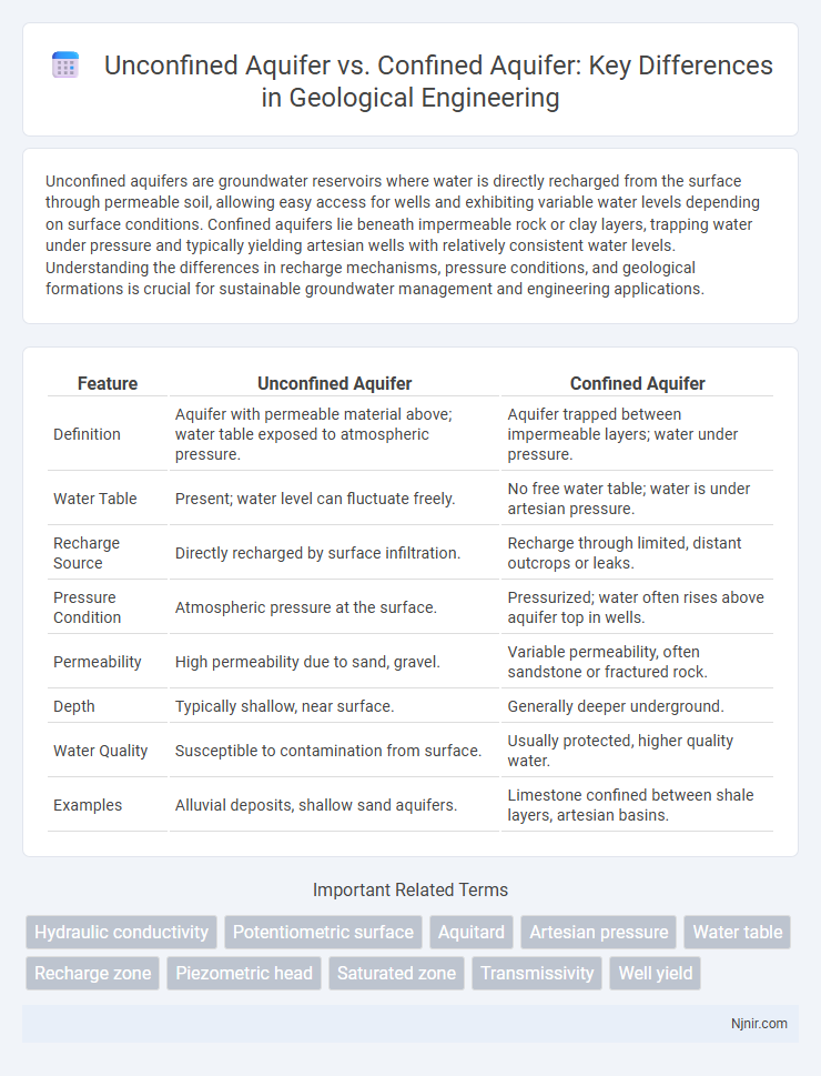 Unconfined Aquifer vs. Confined Aquifer: Key Differences in Geological Engineering