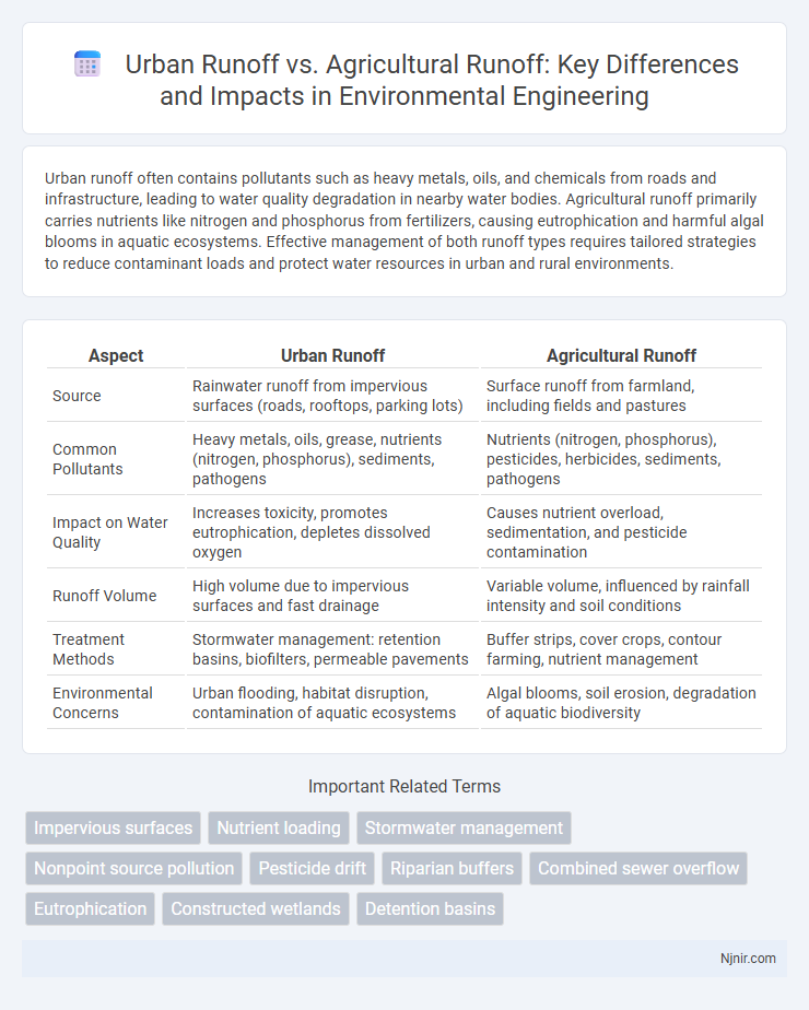 Urban Runoff vs. Agricultural Runoff: Key Differences and Impacts in Environmental Engineering
