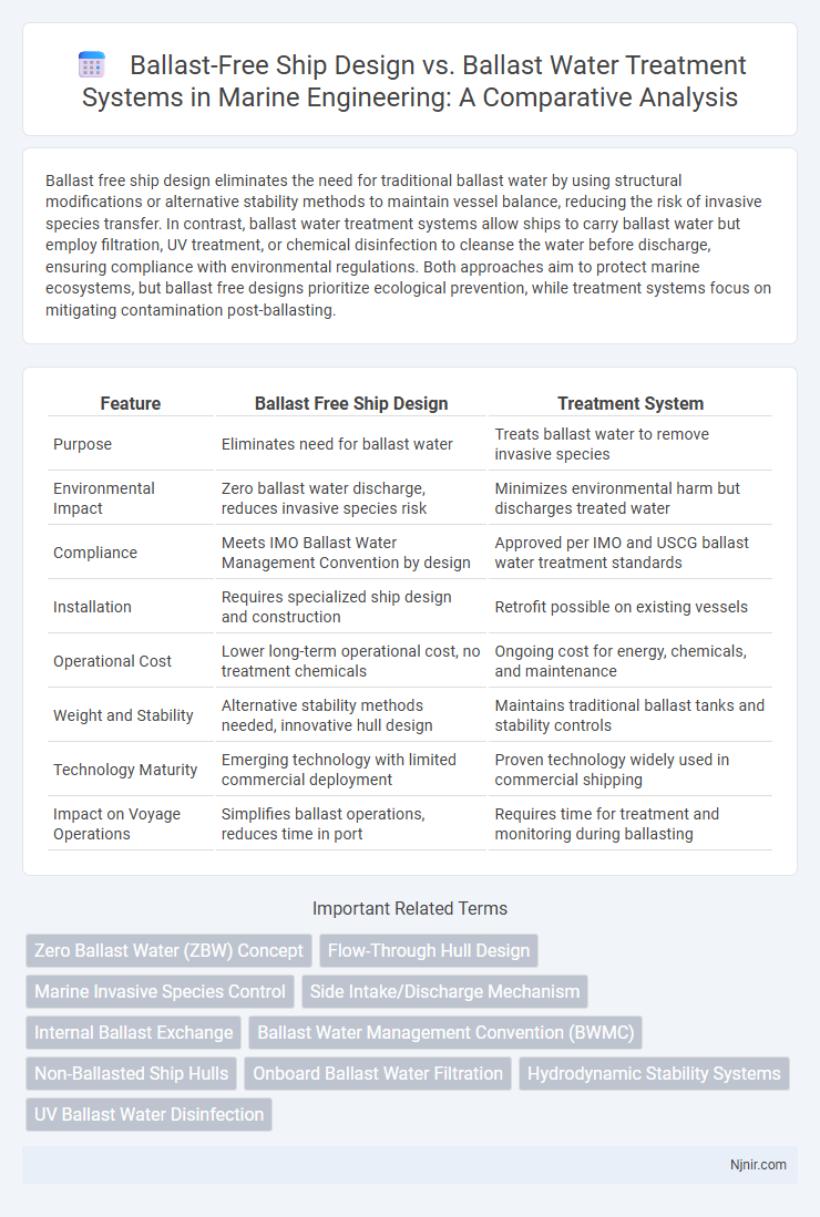 Ballast-Free Ship Design vs. Ballast Water Treatment Systems in Marine Engineering: A Comparative Analysis