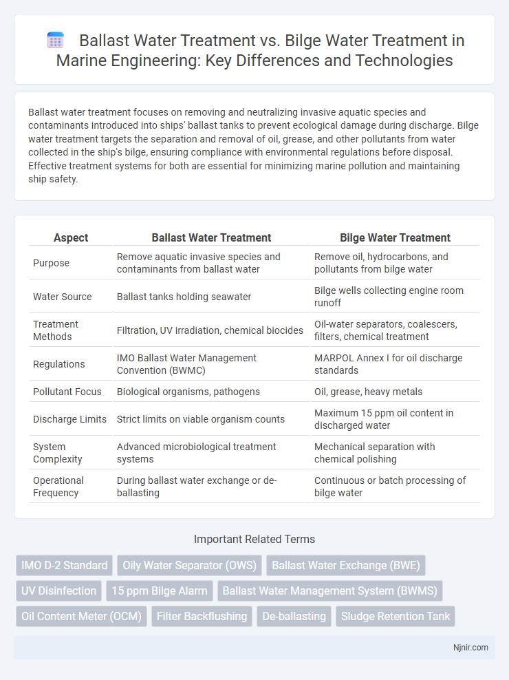 Ballast Water Treatment vs. Bilge Water Treatment in Marine Engineering: Key Differences and Technologies