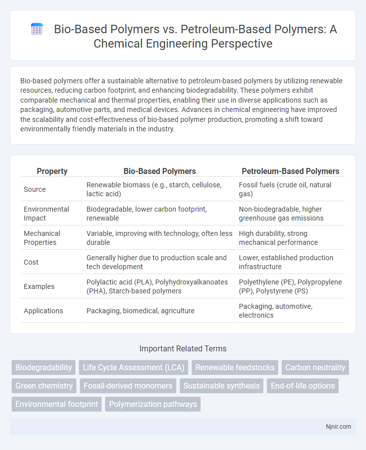 Bio-Based Polymers vs. Petroleum-Based Polymers: A Chemical Engineering Perspective