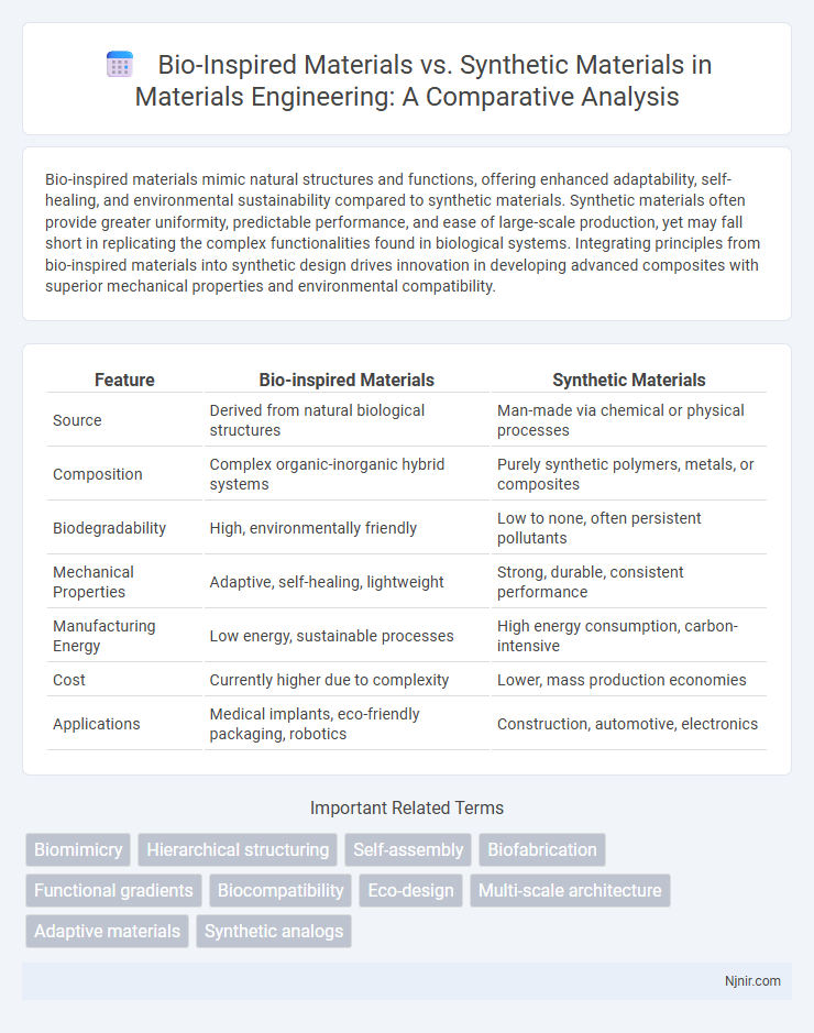 Bio-Inspired Materials vs. Synthetic Materials in Materials Engineering: A Comparative Analysis