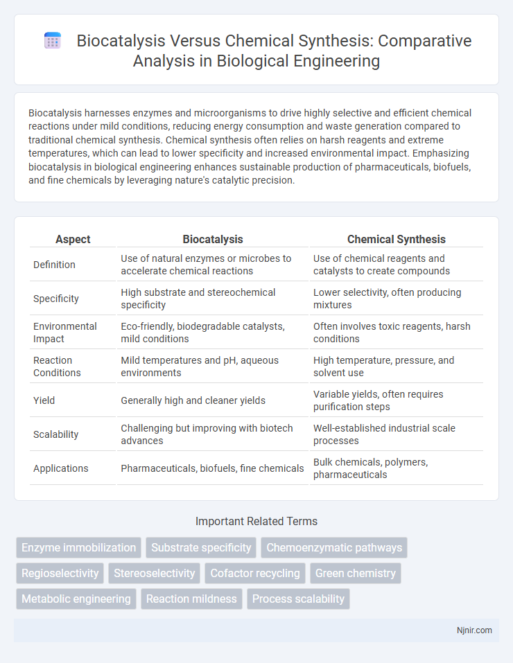 Biocatalysis Versus Chemical Synthesis: Comparative Analysis in Biological Engineering
