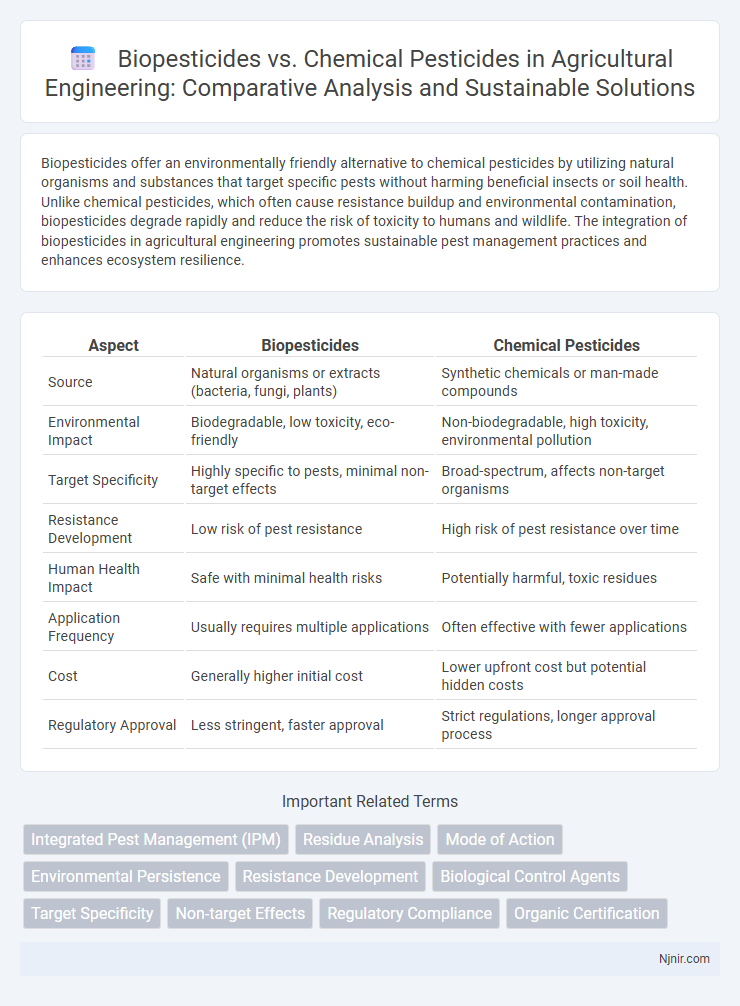 Biopesticides vs. Chemical Pesticides in Agricultural Engineering: Comparative Analysis and Sustainable Solutions