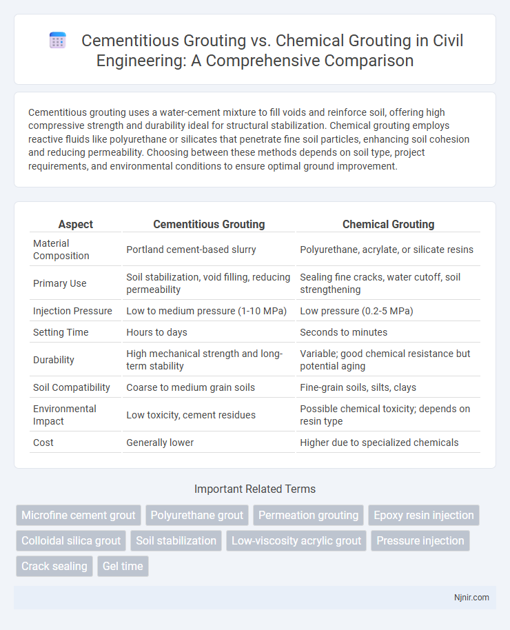 Cementitious Grouting vs. Chemical Grouting in Civil Engineering: A Comprehensive Comparison