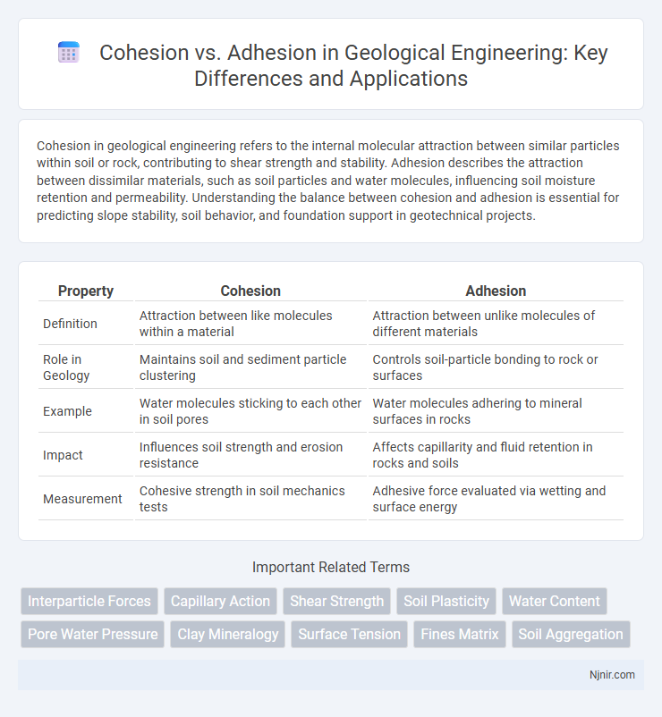 Cohesion vs. Adhesion in Geological Engineering: Key Differences and Applications