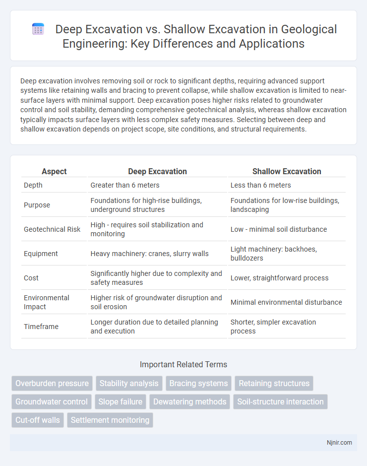Deep Excavation vs. Shallow Excavation in Geological Engineering: Key Differences and Applications