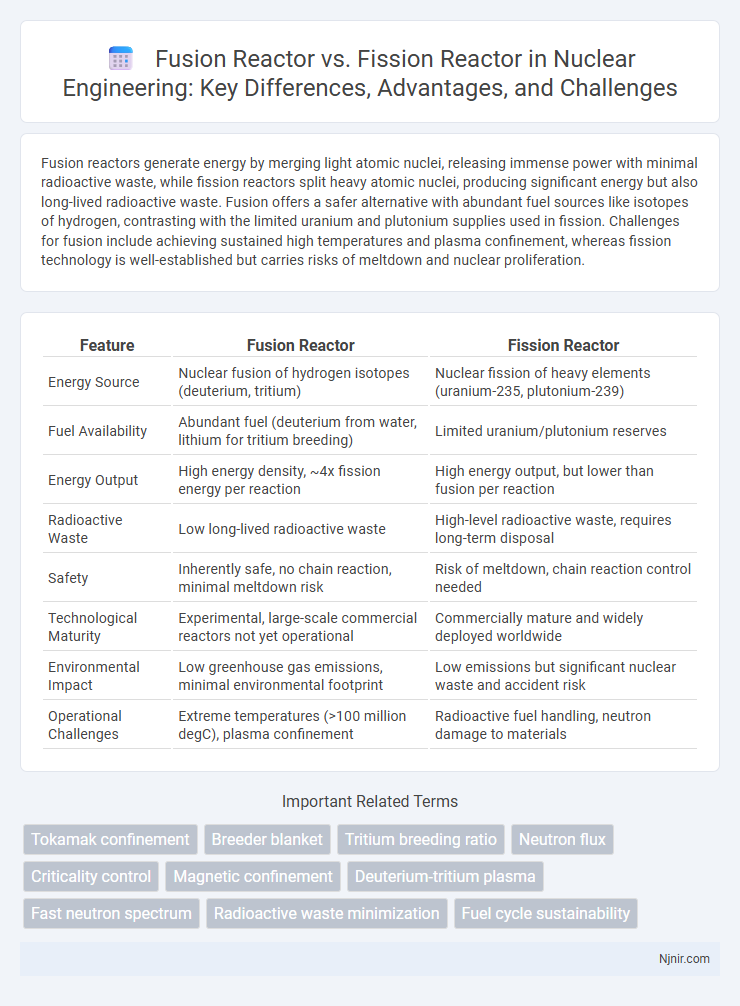 Fusion Reactor vs. Fission Reactor in Nuclear Engineering: Key Differences, Advantages, and Challenges