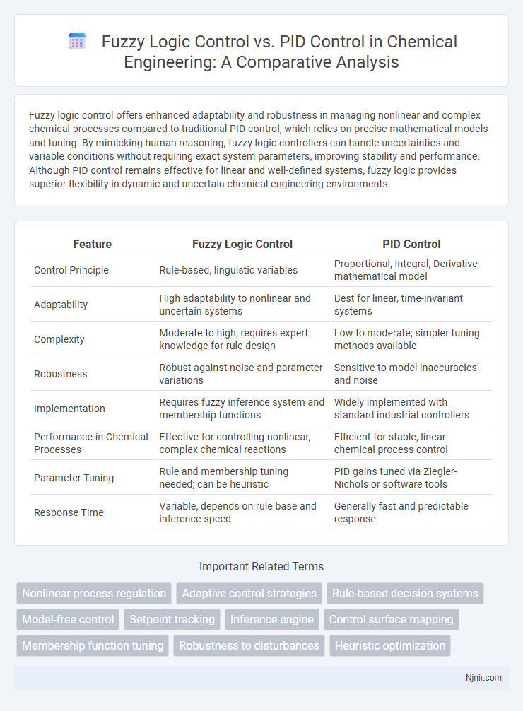 Fuzzy Logic Control vs. PID Control in Chemical Engineering: A Comparative Analysis
