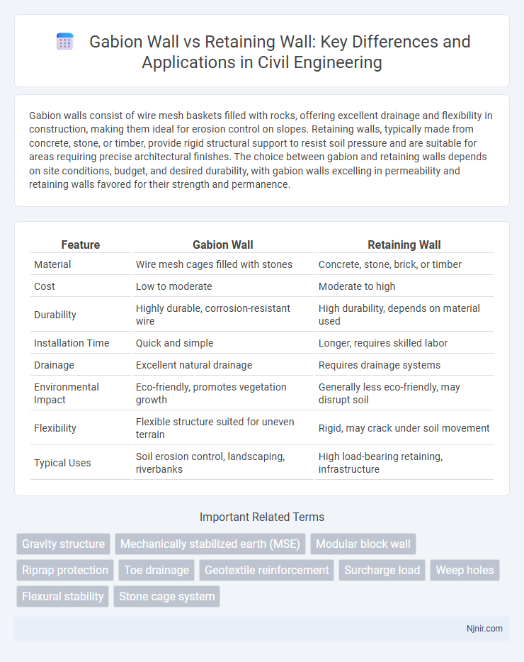 Gabion Wall vs Retaining Wall: Key Differences and Applications in Civil Engineering