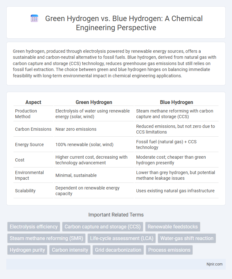Green Hydrogen vs. Blue Hydrogen: A Chemical Engineering Perspective