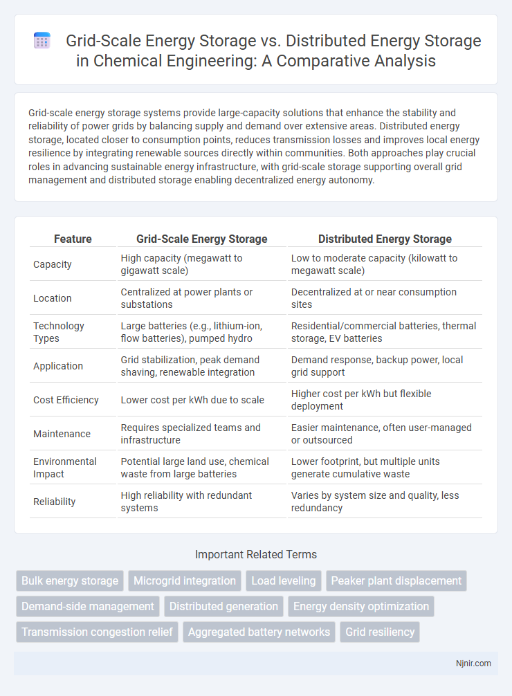 Grid-Scale Energy Storage vs. Distributed Energy Storage in Chemical Engineering: A Comparative Analysis