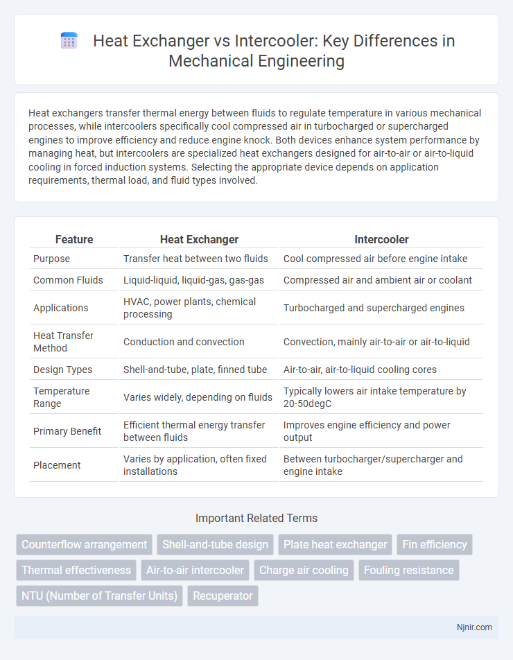 Heat Exchanger vs Intercooler: Key Differences in Mechanical Engineering